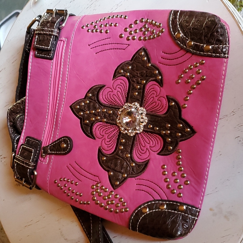 Maltese Cross Pink Crossbody